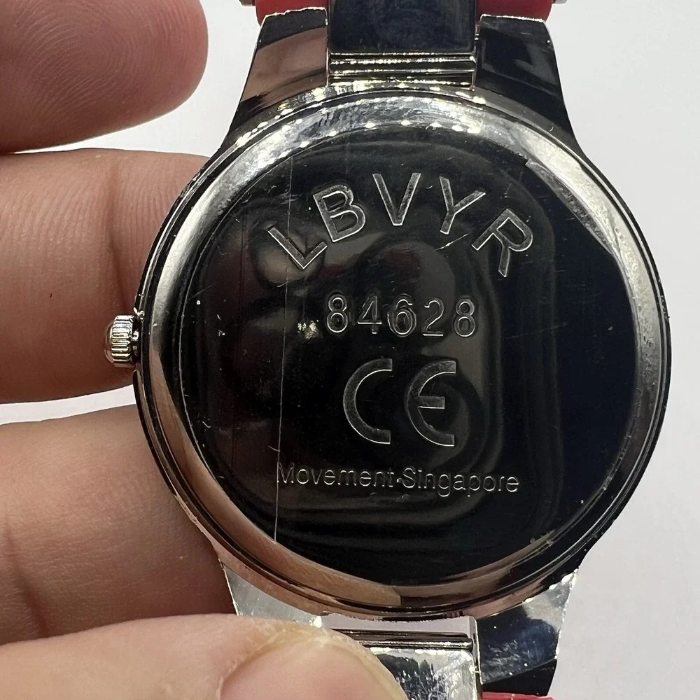 Woman's LBVYR Watch with Red Jelly‎ Band with stainless steel case gift *NEW*